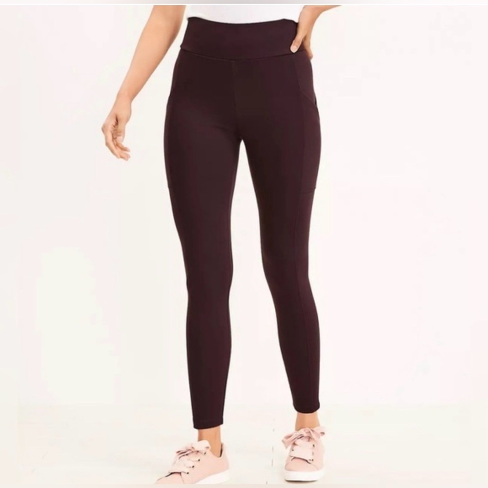LOU & GREY EGGPLANT LEGGINGS WITH POCKETS SIZE SMALL